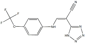 (Z)-2-(1H-1,2,3,4-tetraazol-5-yl)-3-[4-(trifluoromethoxy)anilino]-2-propenenitrile Struktur