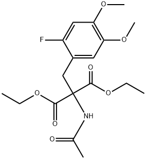 DIETHYL-2-ACETYLAMINO-2-(2''-FLUORO-4'',5''-DIMETHOXYBENZYL)-1,3-PROPANEDIATE Struktur