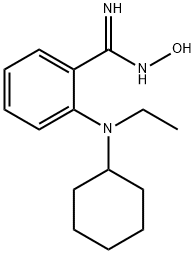 2-[Cyclohexyl(ethyl)amino]-N'-hydroxybenzenecarboximidamide Struktur