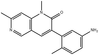 3-(5-amino-2-methylphenyl)-1,7-dimethyl-1,6-naphthyridin-2(1H)-one Struktur