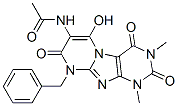 Acetamide,  N-[1,2,3,4,8,9-hexahydro-6-hydroxy-1,3-dimethyl-2,4,8-trioxo-9-(phenylmethyl)pyrimido[2,1-f]purin-7-yl]- Struktur