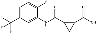 2-{[2-fluoro-5-(trifluoromethyl)anilino]carbonyl}cyclopropanecarboxylic acid Struktur