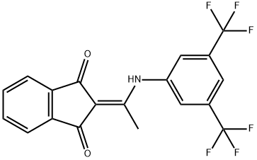 2-{1-[3,5-bis(trifluoromethyl)anilino]ethylidene}-1H-indene-1,3(2H)-dione Struktur