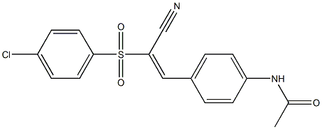 N-(4-{(E)-2-[(4-chlorophenyl)sulfonyl]-2-cyanoethenyl}phenyl)acetamide Struktur