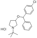 1-tert-Butyl-3-(p-chloro-alpha-phenylbenzyloxy)pyrrolidine hydrochlori de Struktur