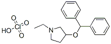 3-benzhydryloxy-1-ethyl-pyrrolidine perchlorate Struktur