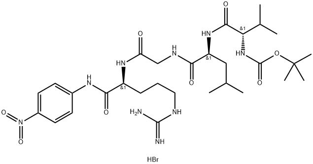 N-T-BOC-VAL-LEU-GLY-ARG P-NITROANILIDE HYDROBROMIDE Struktur