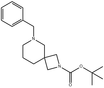 2,6-Diazaspiro[3.5]nonane-2-carboxylic acid, 6-(phenylMethyl)-, 1,1-diMethylethyl ester Struktur