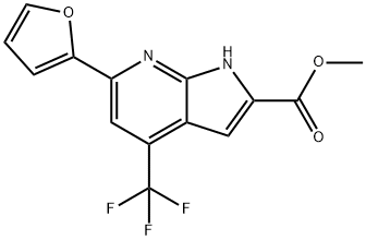 METHYL 4-(TRIFLUOROMETHYL)-6-(FURAN-2-YL)-1H-PYRROLO[2,3-B]PYRIDINE-2-CARBOXYLATE Struktur