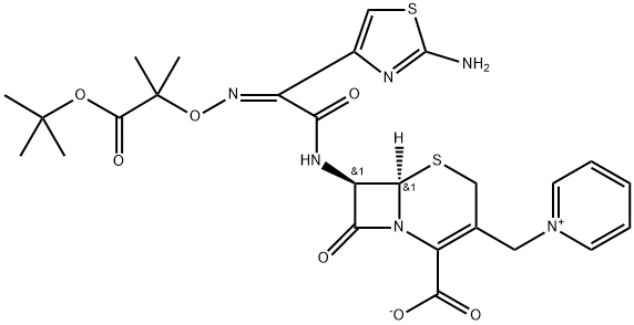 1-[[(6R,7R)-7-[[(2Z)-2-(2-AMino-4-thiazolyl)-2-[[2-(1,1-diMethylethoxy)-1,1-diMethyl-2-oxoethoxy]iMino]acetyl]aMino]-2-carboxy-8-oxo-5-thia-1-azabicyclo[4.2.0]oct-2-en-3-yl]Methyl]pyridiniuM Inner Salt Struktur