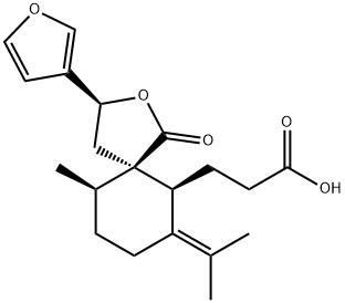 (3S,5R,6S,10R)-3-(3-Furanyl)-10-methyl-7-(1-methylethylidene)-1-oxo-2-oxaspiro[4.5]decane-6-propionic acid Struktur