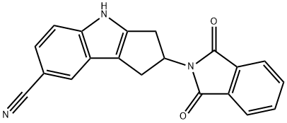 Cyclopent[b]indole-7-carbonitrile, 2-(1,3-dihydro-1,3-dioxo-2H-isoindol-2-yl)-1,2,3,4-tetrahydro- Struktur