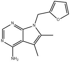 7-(2-FURYLMETHYL)-5,6-DIMETHYL-7H-PYRROLO[2,3-D]PYRIMIDIN-4-AMINE Struktur