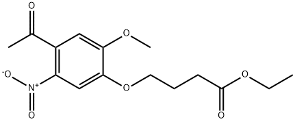 4-(2-メトキシ-4-アセチル-5-ニトロフェノキシ)酪酸エチル 化學(xué)構(gòu)造式