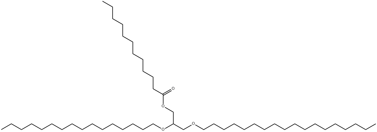 Dodecanoic acid 2-(hexadecyloxy)-3-(octadecyloxy)propyl ester Struktur