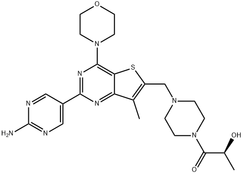 (S)-1-[4-[[2-(2-Aminopyrimidin-5-yl)-7-methyl-4-(morpholin-4-yl)thieno[3,2-d]pyrimidin-6-yl]methyl]piperazin-1-yl]-2-hydroxypropan-1-one