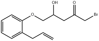 1-Bromo-4-hydroxy-5-[2-(2-propenyl)phenoxy]-2-Pentanone Struktur