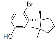 4-Bromo-2-methyl-5-[(R)-1,2,2-trimethyl-3-cyclopenten-1-yl]phenol Struktur