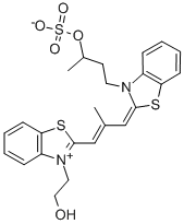 3-(2-HYDROXYETHYL)-9-METHYL-3'-(3-SULFATOBUTYL)THIACARBOCYANINE BETAINE Struktur