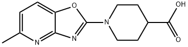 1-(5-methyl[1,3]oxazolo[4,5-b]pyridin-2-yl)piperidine-4-carboxylic acid Struktur