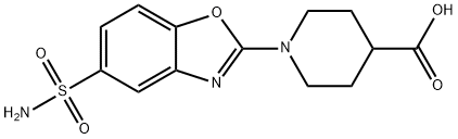 1-[5-(aminosulfonyl)-1,3-benzoxazol-2-yl]piperidine-4-carboxylic acid Struktur