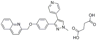 Quinoline, 2-[[4-[1-Methyl-4-(4-pyridinyl)-1H-pyrazol-3-yl]phenoxy]Methyl]- ,succinate salt Struktur