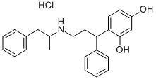 1,3-Benzenediol, 4-(3-((1-methyl-2-phenylethyl)amino)-1-phenylpropyl)- , hydrochloride Struktur