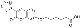 6-((2-Oxo-3-(1H-tetrazol-5-yl)-2H-1-benzopyran-7-yl)oxy)hexanoic acid Struktur