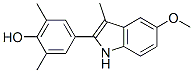 2-(4-hydroxy-3,5-dimethylphenyl)-5-methoxy-3-methylindole Struktur