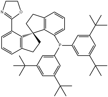 Oxazole,2-[(1S)-7'-[bis[3,5-bis(1,1-dimethylethyl)phenyl]phosphino]-2,2',3,3'-tetrahydro-1,1'-spirobi[1H-inden]-7-yl]-4,5-dihydro- Struktur