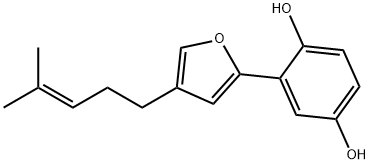 2-[4-(4-Methyl-3-pentenyl)-2-furanyl]-1,4-benzenediol Struktur