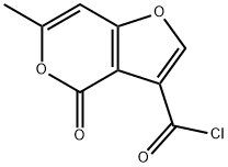 4H-Furo[3,2-c]pyran-3-carbonyl chloride, 6-methyl-4-oxo- (9CI) Struktur