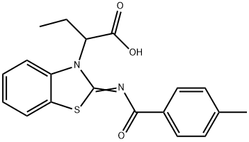 2-[2-(4-Methyl-benzoyliMino)-
benzothiazol-3-yl]-butyric acid Struktur