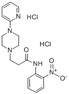 1-Piperazinepropanamide, N-(2-nitrophenyl)-4-(2-pyridinyl)-, dihydroch loride Struktur