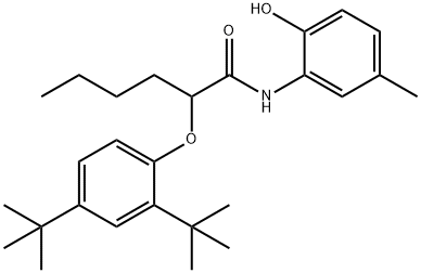 Hexanamide, 2-[2,4-bis(1,1-dimethylethyl)phenoxy]-N-(2-hydroxy-5-methylphenyl)- Struktur