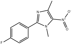 2-(4-fluorophenyl)-1,4-dimethyl-5-nitro-imidazole Struktur