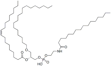 1-O-octadecyl-2-oleoyl-sn-glycero-3-phospho-(N-palmitoyl)ethanolamine Struktur