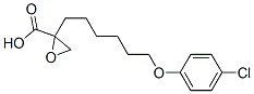 2-(6-(4-chlorophenoxy)hexyl)oxirane-2-carboxylic acid Struktur