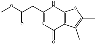 (5,6-DIMETHYL-4-OXO-3,4-DIHYDRO-THIENO[2,3-D]PYRIMIDIN-2-YL)-ACETIC ACID METHYL ESTER Struktur