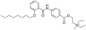 N,N-Diethyl-N-methyl-2-[[4-[[2-(octyloxy)benzoyl]amino]benzoyl]oxy]ethanaminium Struktur