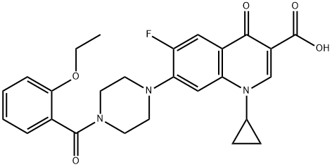 3-Quinolinecarboxylic acid, 1-cyclopropyl-7-[4-(2-ethoxybenzoyl)-1-piperazinyl]-6-fluoro-1,4-dihydro-4-oxo- Struktur