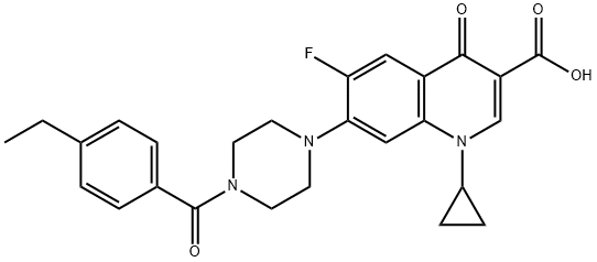 3-Quinolinecarboxylic acid, 1-cyclopropyl-7-[4-(4-ethylbenzoyl)-1-piperazinyl]-6-fluoro-1,4-dihydro-4-oxo- Struktur