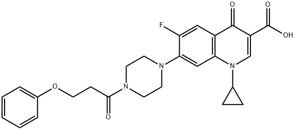 3-Quinolinecarboxylic acid, 1-cyclopropyl-6-fluoro-1,4-dihydro-4-oxo-7-[4-(1-oxo-3-phenoxypropyl)-1-piperazinyl]- Struktur