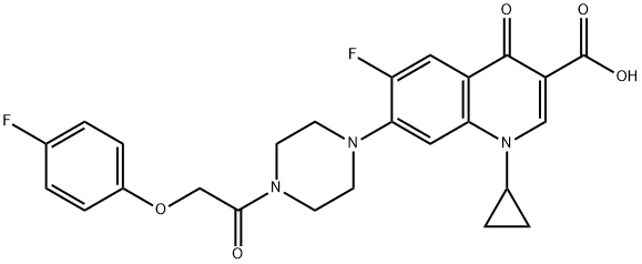 3-Quinolinecarboxylic acid, 1-cyclopropyl-6-fluoro-7-[4-[2-(4-fluorophenoxy)acetyl]-1-piperazinyl]-1,4-dihydro-4-oxo- Struktur