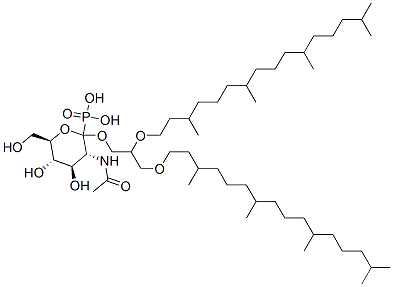 2,3-di-O-phytanyl-1-(phosphoryl-2-acetamido-2-deoxyglucopyranosyl)glycerol Struktur