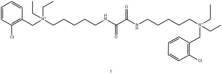 (2-chlorophenyl)methyl-[5-[[5-[(2-chlorophenyl)methyl-diethyl-ammonio] pentylcarbamoylformyl]amino]pentyl]-diethyl-azanium diiodide Struktur