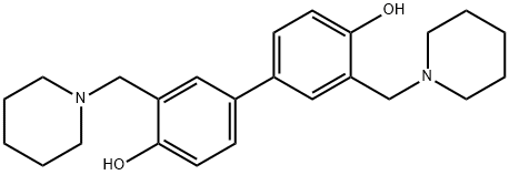 4,4'-Biphenyldiol, 3,3'-bis(piperidinomethyl)- Struktur