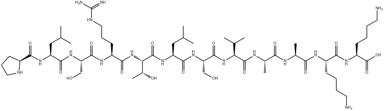 H-PRO-LEU-SER-ARG-THR-LEU-SER-VAL-ALA-ALA-LYS-LYS-OH Structure