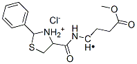 methyl 4-[(2-phenyl1-thia-3-azoniacyclopentane-4-carbonyl)amino]butano ate chloride Struktur