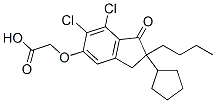 ((2-n-butyl-6,7-dichloro-2-cyclopentyl-2,3-dihydro-1-oxo-1H-inden-5-yl)oxy)acetic acid Struktur